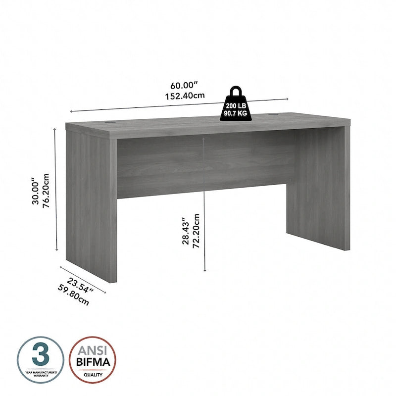 60-inch credenzabureau met laminaatafwerking