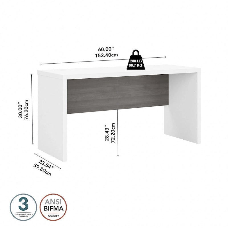 60-inch credenzabureau met laminaatafwerking