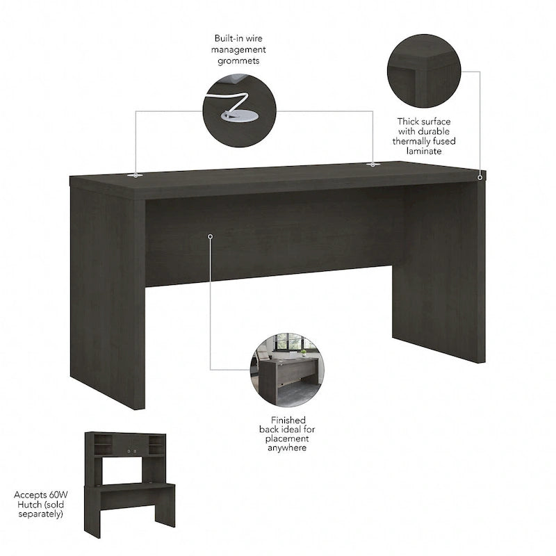60-inch credenzabureau met laminaatafwerking