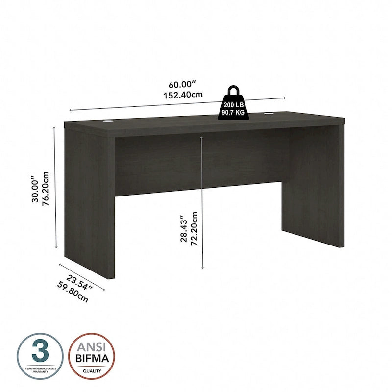 60-inch credenzabureau met laminaatafwerking