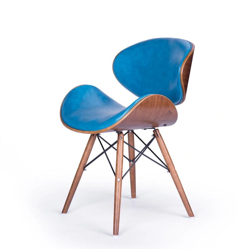 Mid-century petrolkleurige accentstoel