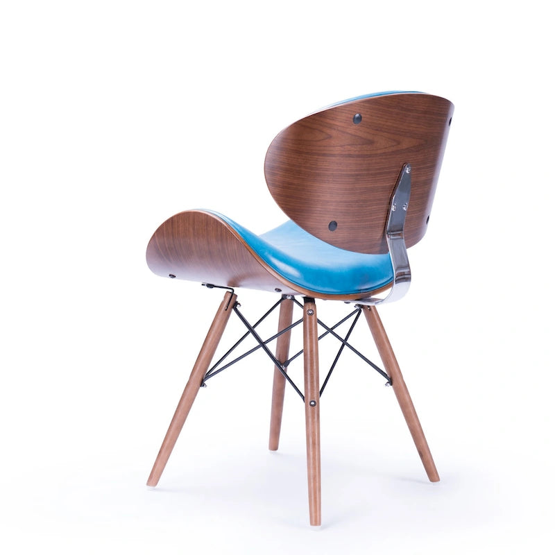 Mid-century petrolkleurige accentstoel