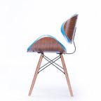 Mid-century petrolkleurige accentstoel