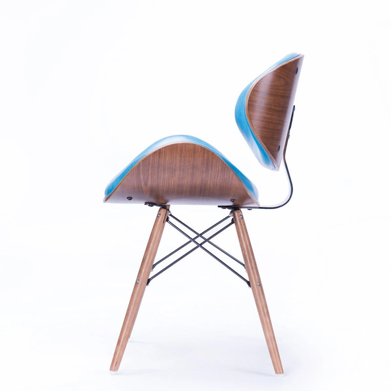 Mid-century petrolkleurige accentstoel