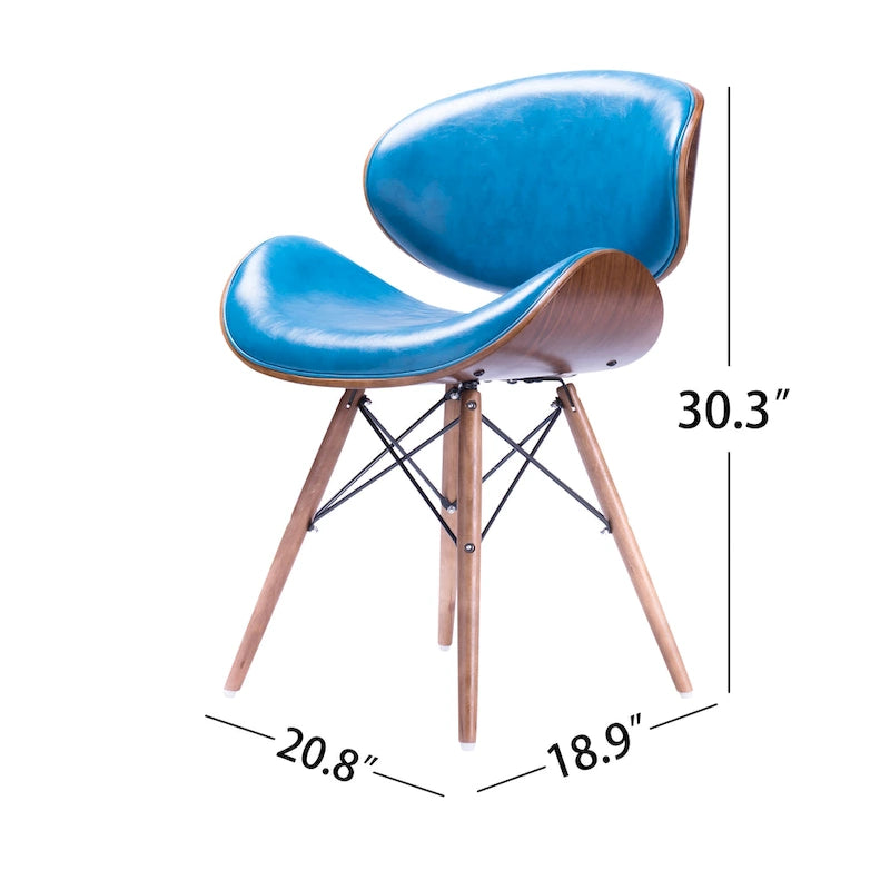 Mid-century petrolkleurige accentstoel