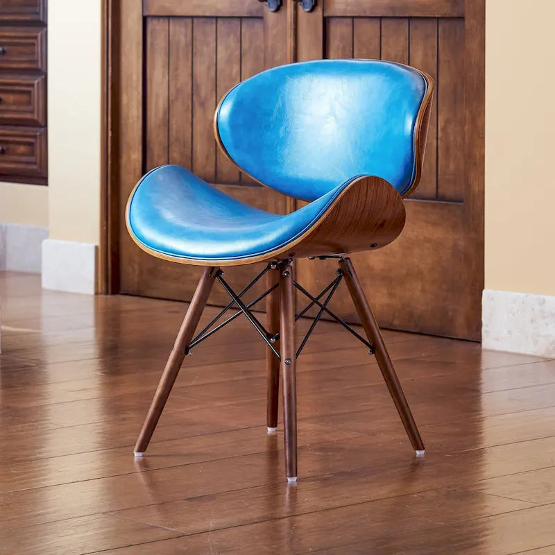 Mid-century petrolkleurige accentstoel
