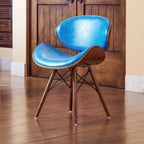 Mid-century petrolkleurige accentstoel