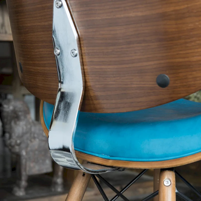 Mid-century petrolkleurige accentstoel