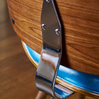 Mid-century petrolkleurige accentstoel