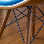 Mid-century petrolkleurige accentstoel