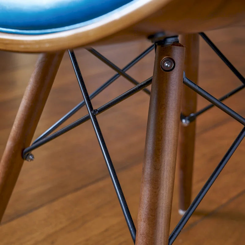 Mid-century petrolkleurige accentstoel