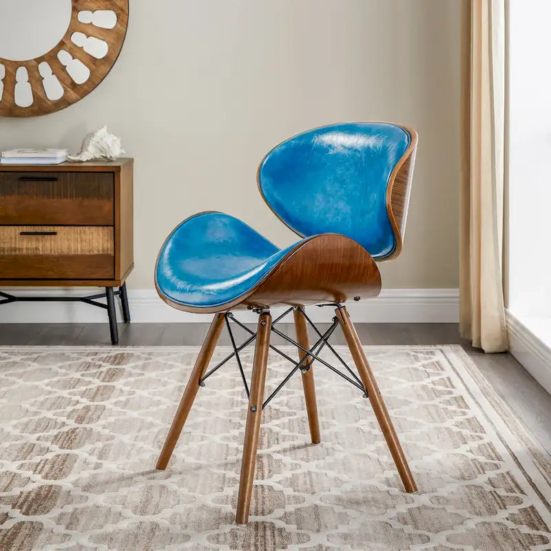 Mid-century petrolkleurige accentstoel