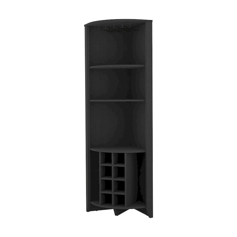 71" Zwart houten hoekbarkast