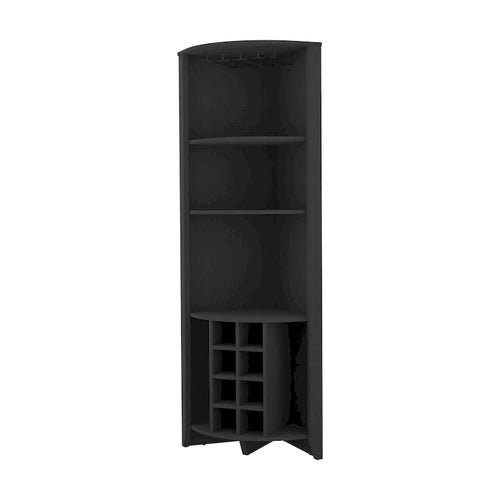 71" Zwart houten hoekbarkast