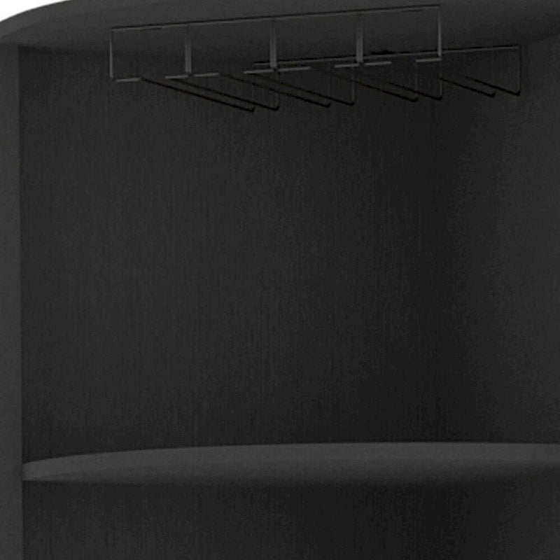 71" Zwart houten hoekbarkast