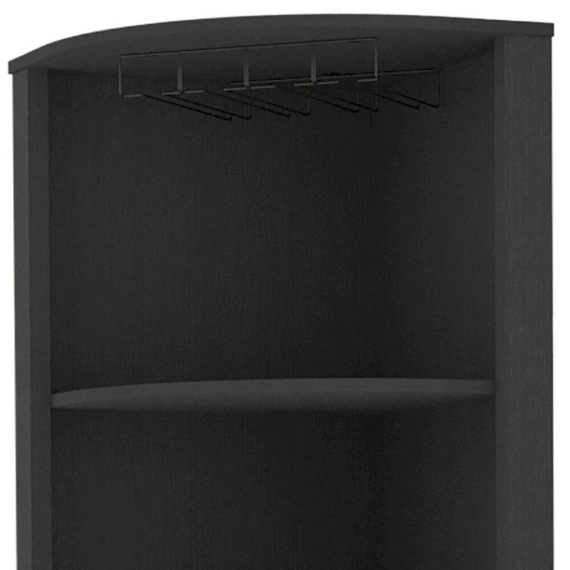 71" Zwart houten hoekbarkast