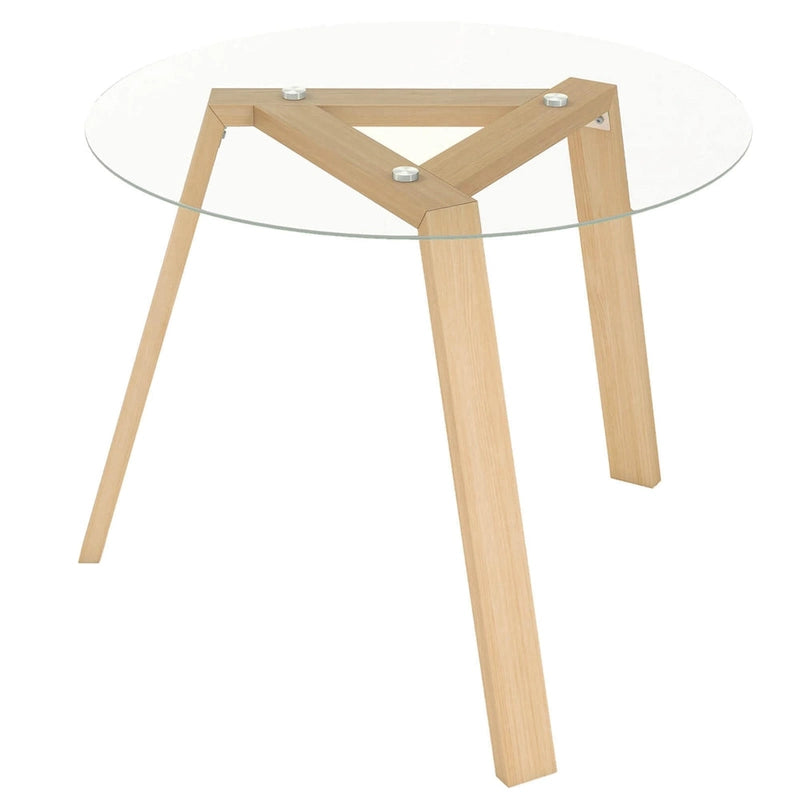 Ronde glazen eettafel van 36 inch voor 4 personen