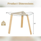Ronde glazen eettafel van 36 inch voor 4 personen
