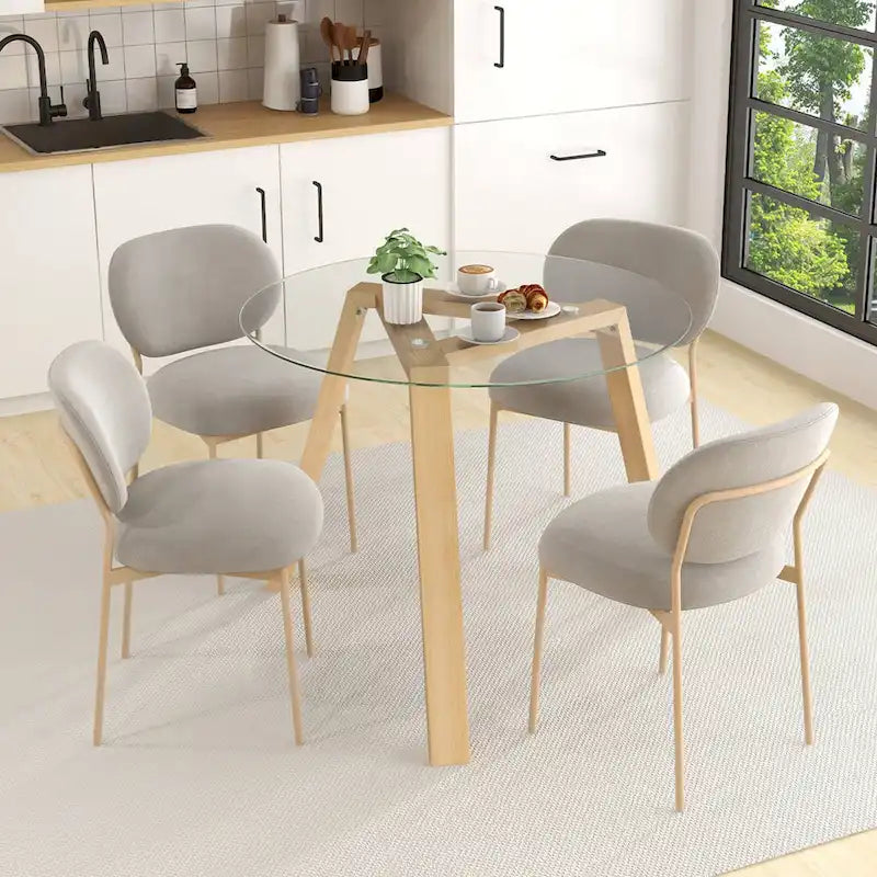 Ronde glazen eettafel van 36 inch voor 4 personen