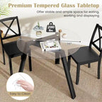Ronde glazen eettafel van 36 inch voor 4 personen