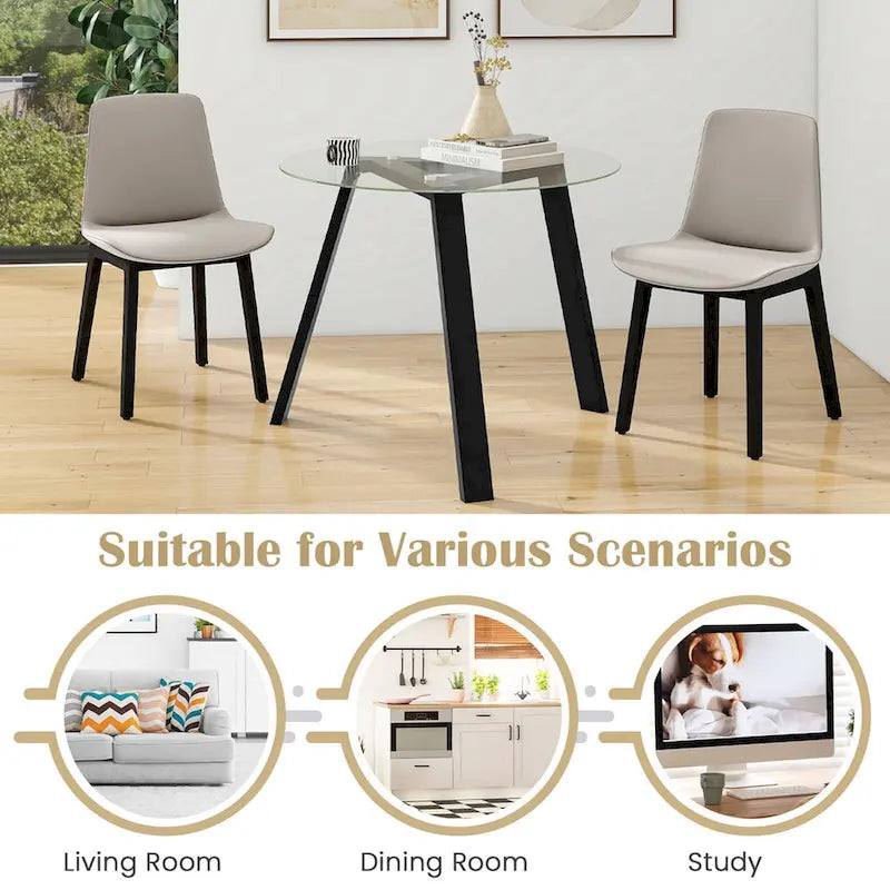 Ronde glazen eettafel van 36 inch voor 4 personen
