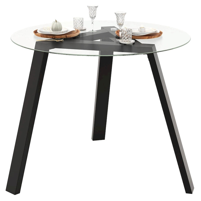 Ronde glazen eettafel van 36 inch voor 4 personen