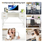 Computerbureau van 122 cm met 4 laden en metalen frame