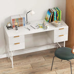 Computerbureau van 122 cm met 4 laden en metalen frame