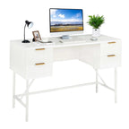 Computerbureau van 122 cm met 4 laden en metalen frame