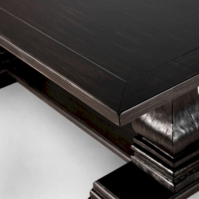 Traditionele Antieke Zwarte Eettafel van 213 cm