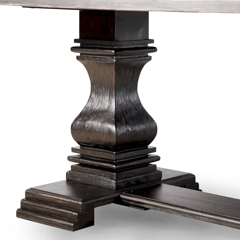 Traditionele Antieke Zwarte Eettafel van 213 cm