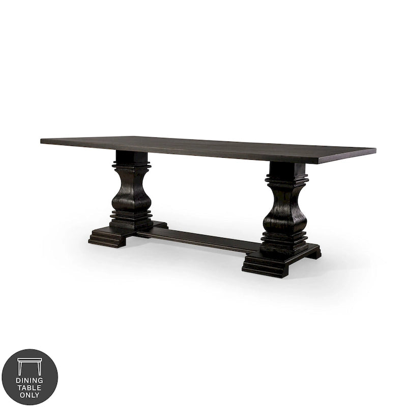 Traditionele Antieke Zwarte Eettafel van 213 cm