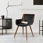 Carson Carrington Kjerringvag Faux Leather Mid-Century Dining Chair with Metal Legs