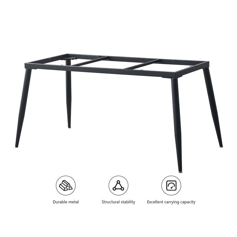 70,8 inch rechthoekige eettafel met gesinterd stenen blad en metalen poten