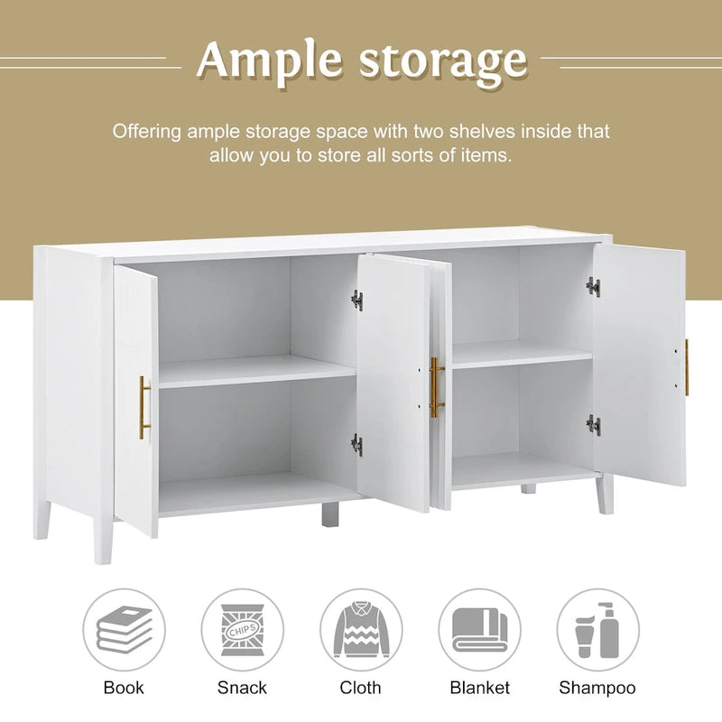 Accent opbergkast dressoir met metalen handgrepen