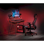 Gamingbureau met hoogteverstelling, ledverlichting en USB-hub