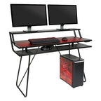Gamingbureau met hoogteverstelling, ledverlichting en USB-hub