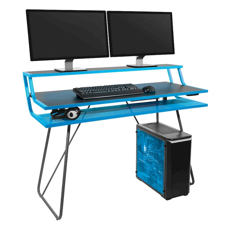 Gamingbureau met hoogteverstelling, ledverlichting en USB-hub