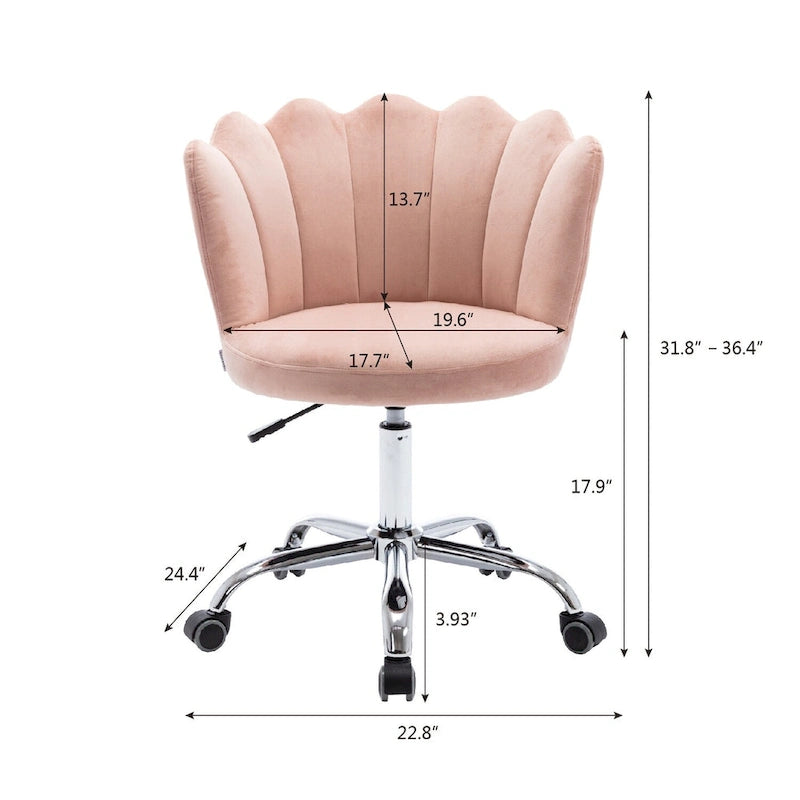Verstelbare Draaibare Bureaustoel met Fluweelbekleding