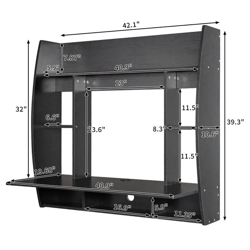 Wandzwevend computerbureau, 39 inch