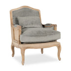Gestoffeerde Grijze Accentfauteuil met Verweerde Houten Poten - 38Hx29Bx31D