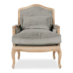 Gestoffeerde Grijze Accentfauteuil met Verweerde Houten Poten - 38Hx29Bx31D