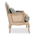 Gestoffeerde Grijze Accentfauteuil met Verweerde Houten Poten - 38Hx29Bx31D