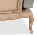 Gestoffeerde Grijze Accentfauteuil met Verweerde Houten Poten - 38Hx29Bx31D