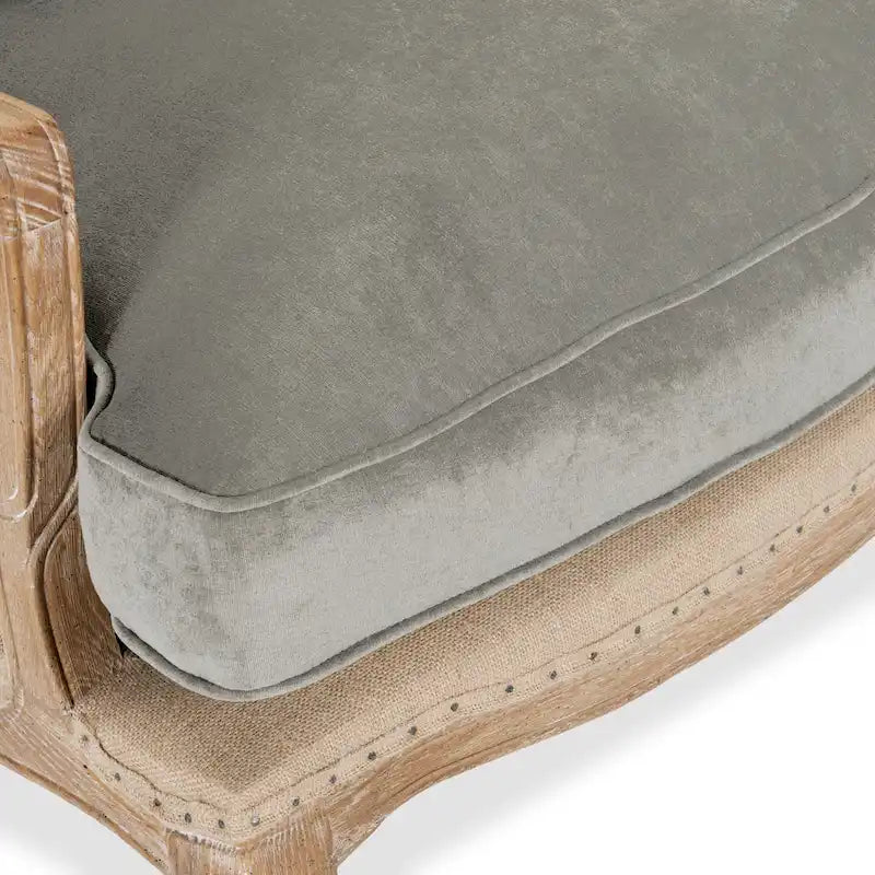 Gestoffeerde Grijze Accentfauteuil met Verweerde Houten Poten - 38Hx29Bx31D