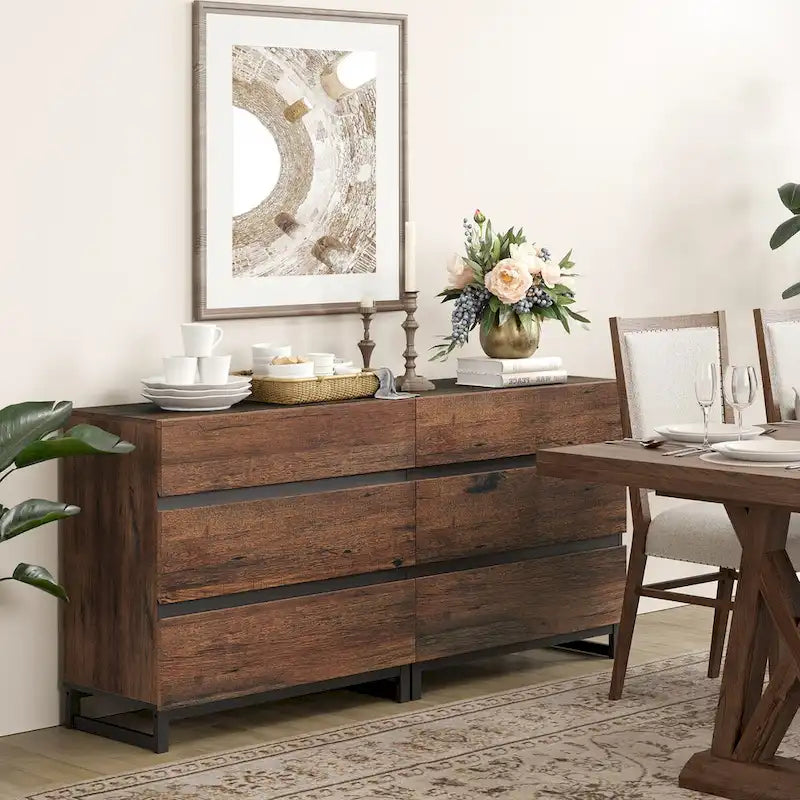 Dressoir met 6 laden en verborgen handgrepen