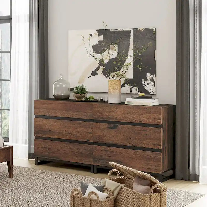 Dressoir met 6 laden en verborgen handgrepen