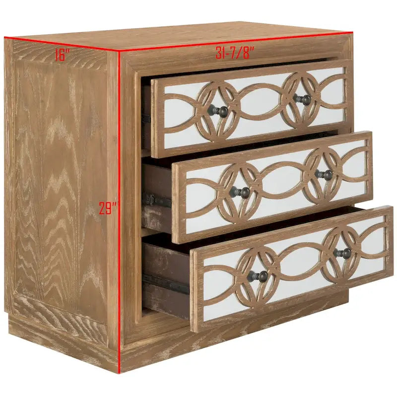 Nikkelle Opbergkist met 3 Laden - 81,3 cm B x 40,6 cm D x 73,7 cm H
