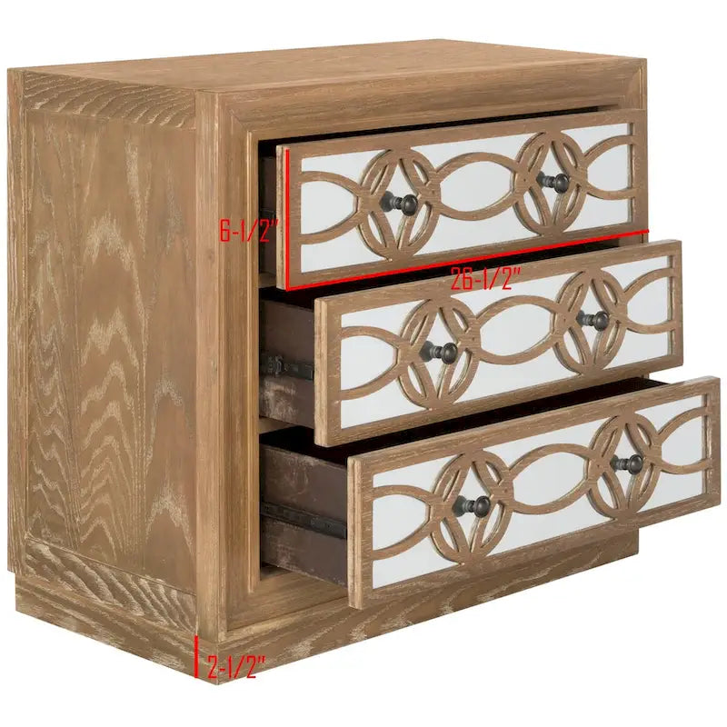 Nikkelle Opbergkist met 3 Laden - 81,3 cm B x 40,6 cm D x 73,7 cm H