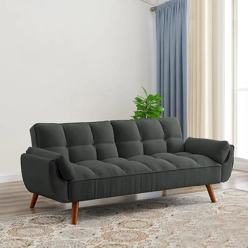 75.39 inch. Slaapbank Futon met Verstelbare Gesplitste Rugleuning